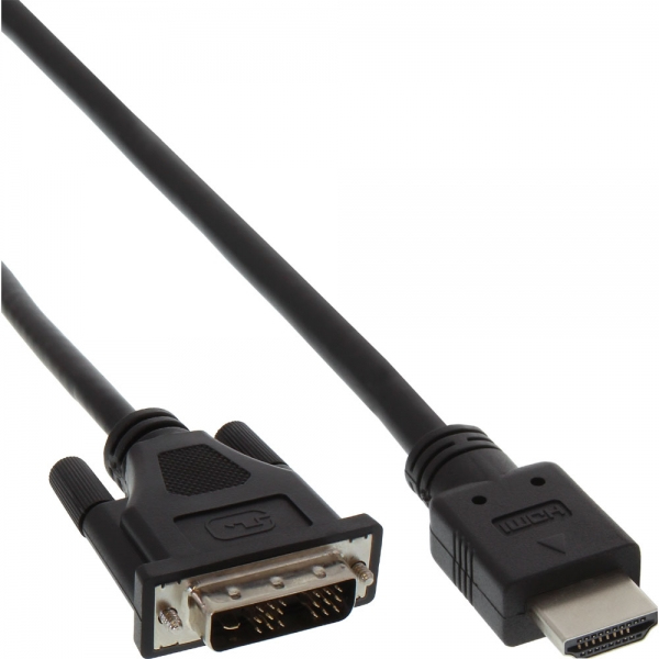 Cavo Adattatore Inline HdmI-Dvi - Hdmi Maschio A Dvi 18+1 Maschio - 2 M