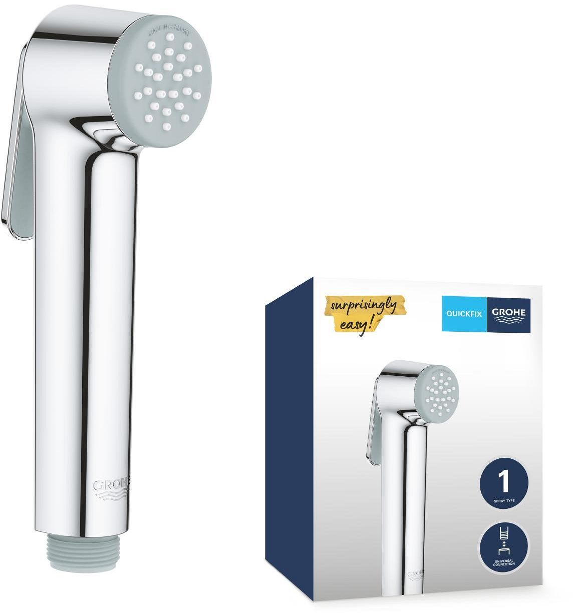 Soffione Doccia - Grohe Vitalio - 26351000 - 1 Getto - Cromo - Doccetta Con Grilletto - Tecnologia Antiscottatura - Risparmio Idrico