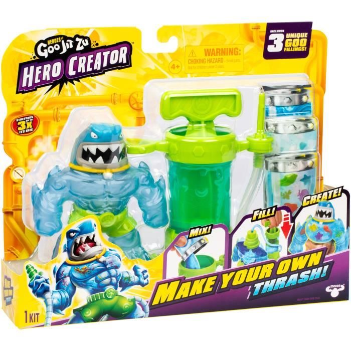 Hero Creator Thrash Figura 11 Cm - Heroes Of Goo Jit Zu - Kit Per La Creazione Di Texture Personalizzate