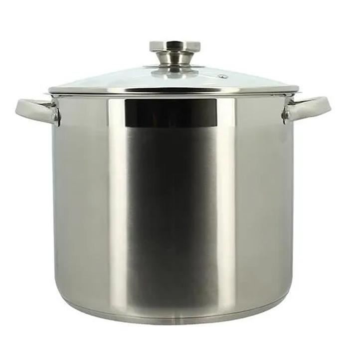 Pentola Con Coperchio - Menastyl - 4615455 - Acciaio Inox - 9 Litri - Tutti I Piani Cottura, Inclusa Induzione