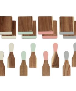 Livoo Set Di 8 Spatole + 8 Taglieri In Legno - Men427