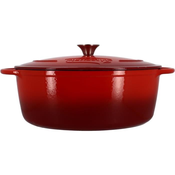 Casseruola - Menastyl - 6020105 - Rotonda - Ghisa Smaltata - Rossa - 7 Litri