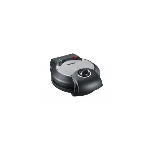 Severin Wa2103 Piastra Per Cialde Salvaspazio 5 Parti - Originale A Forma Di Cuore - Termostato Regolabile - Rivestimento Antiaderente - Nero / Accia