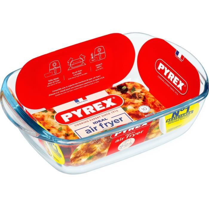 Teglia Per Friggitrice Ad Aria - Pyrex - 1450143 - Rettangolare - Vetro Borosilicato - 23 X 15 cm