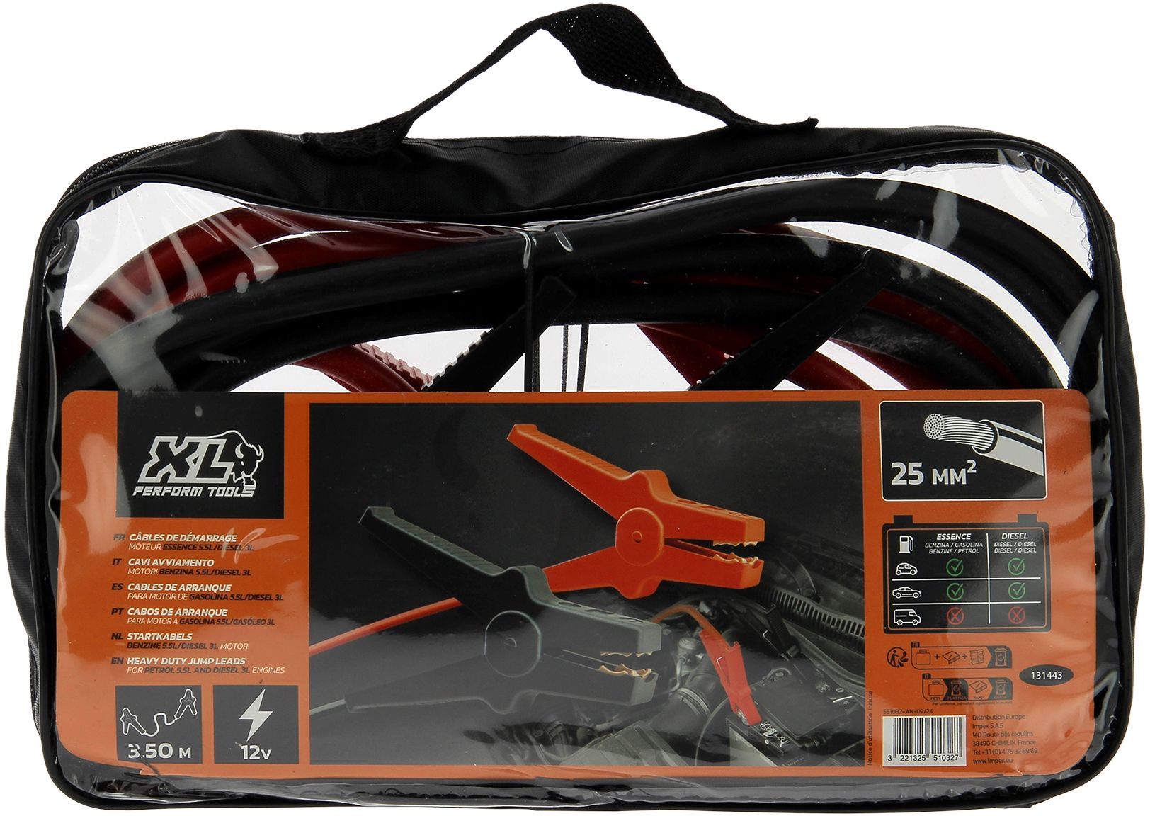 Xl Perform Tools Cavi Di Avviamento Din 25mm² - Motore Diesel 5,5l - 25mm²x 3m - Image 3