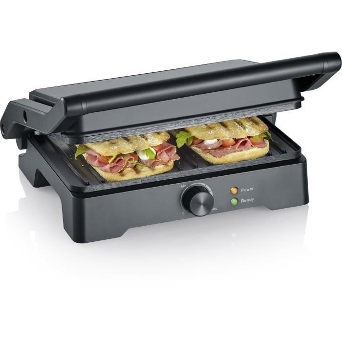 Severin Grill - Kg2391 - Superficie Di Cottura 28x17cm - Apertura 180°c - 1800w