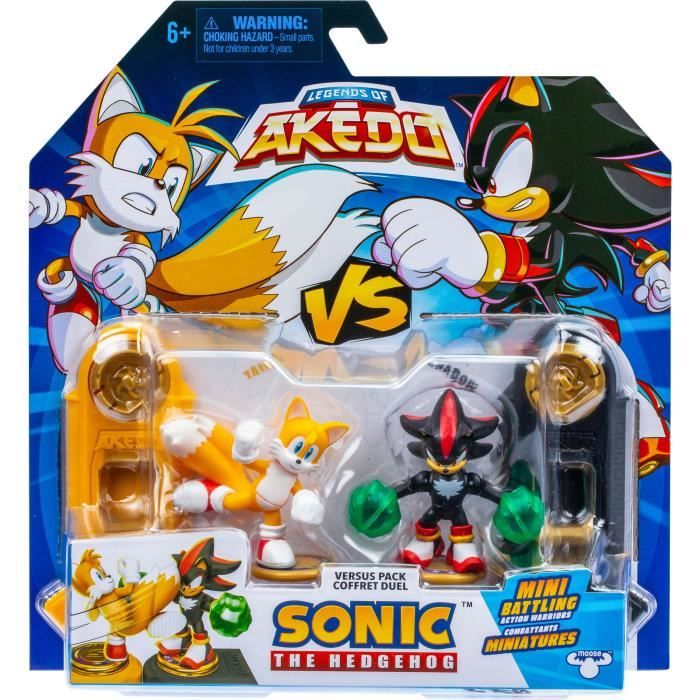 Tails Vs Shadow Figure Duo - Moose Toys - Akedo - Battle Pack Rapido, 2 Personaggi E Controller Inclusi