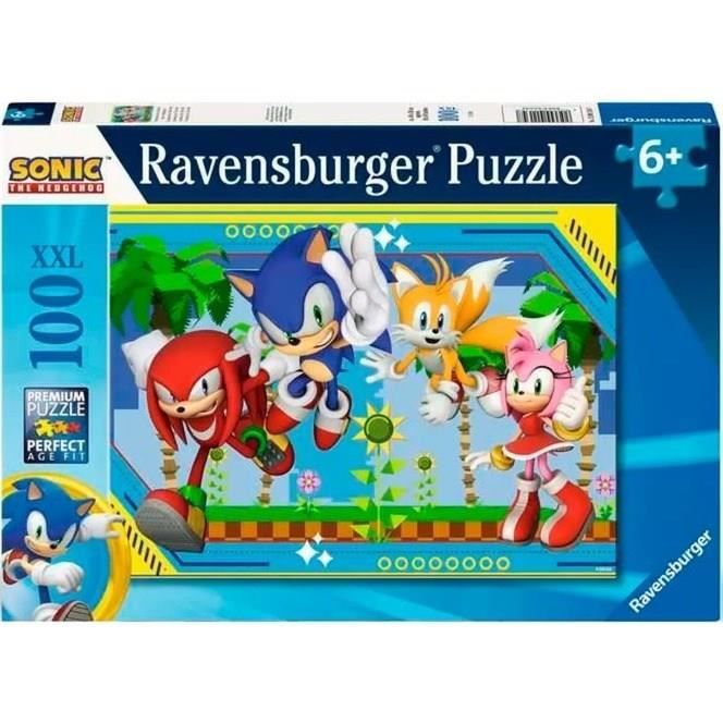 RavensburgeR-Puzzle 100 Pezzi Xxl - Knuckles, Sonic, Tails E Amy / SoniC-4005555011347-Dai 6 Anni In su