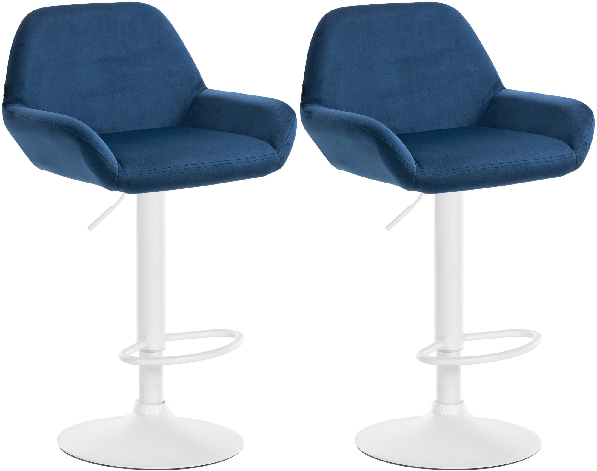 2er Set Barhocker Braga Samt Weiß - Image 4