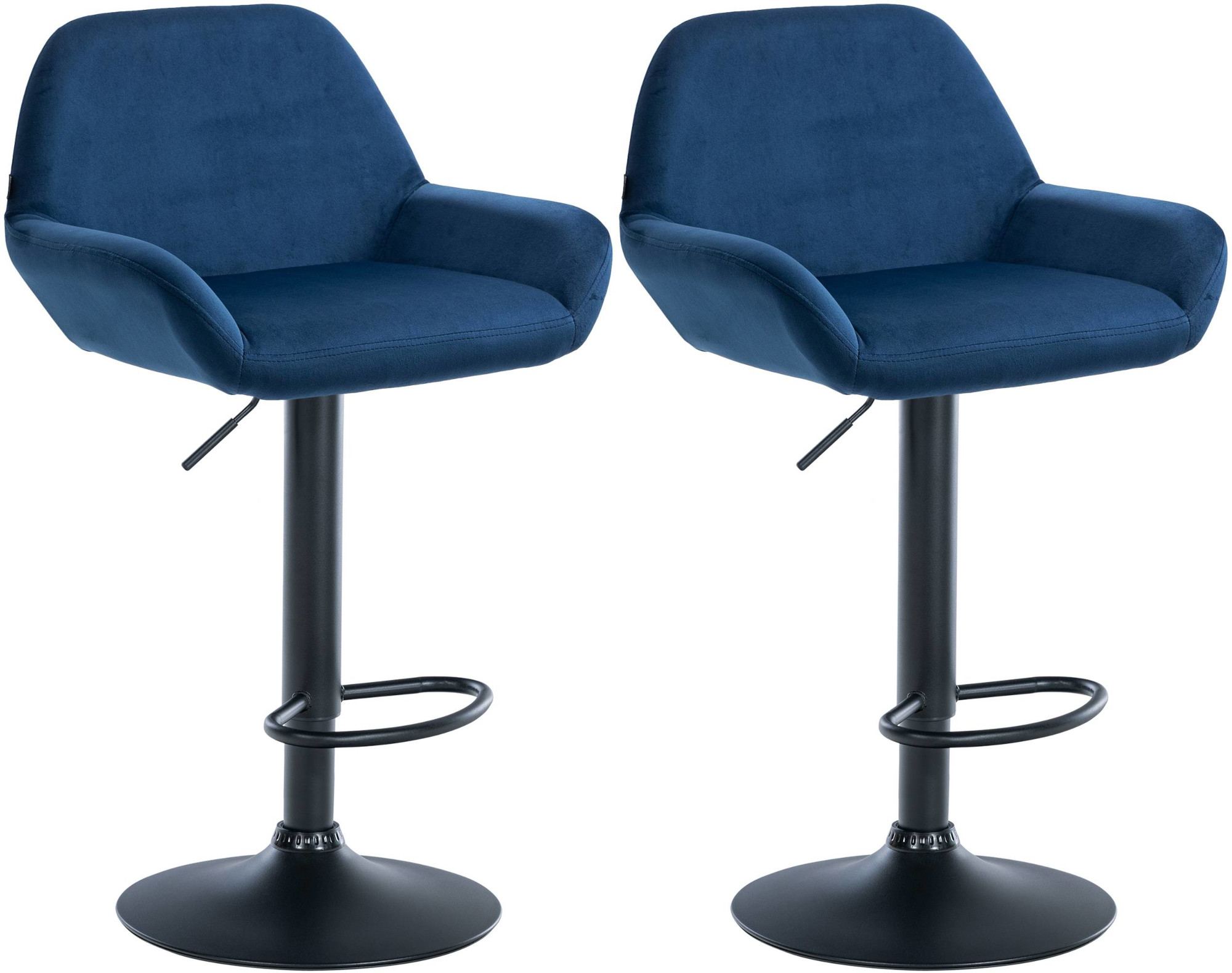 2er Set Barhocker Braga Samt Schwarz - Image 4