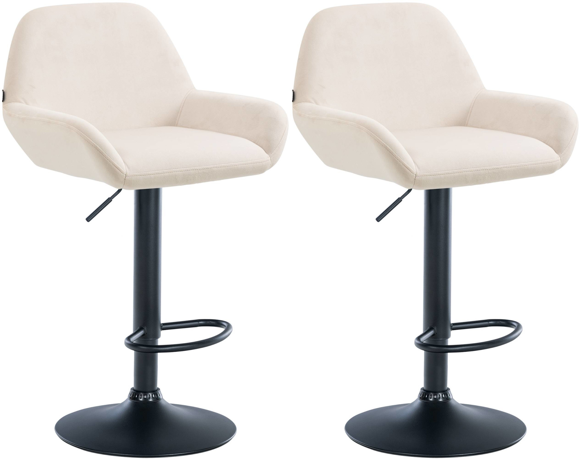 2er Set Barhocker Braga Samt Schwarz - Image 4