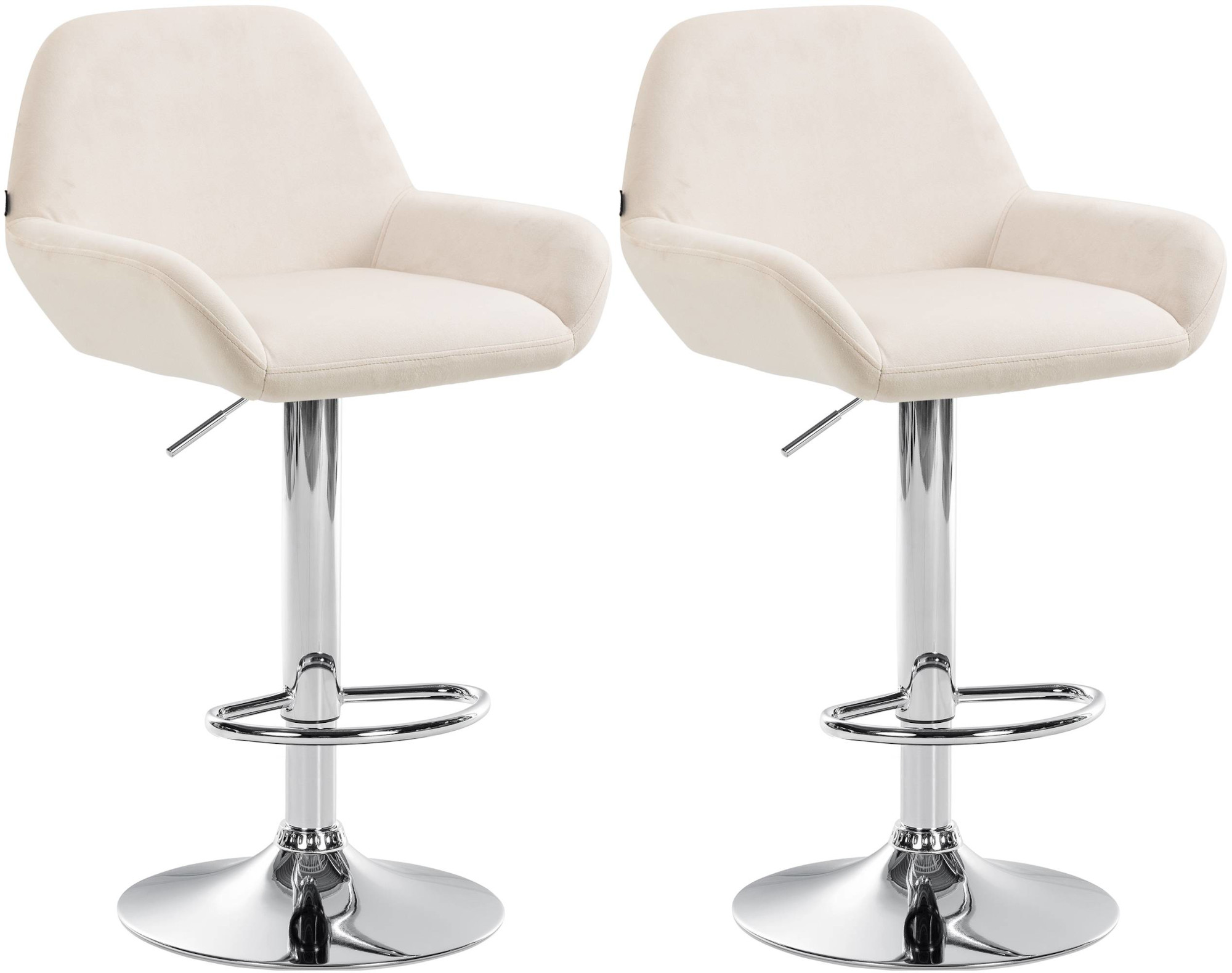 2er Set Barhocker Braga Samt Chrom - Image 3