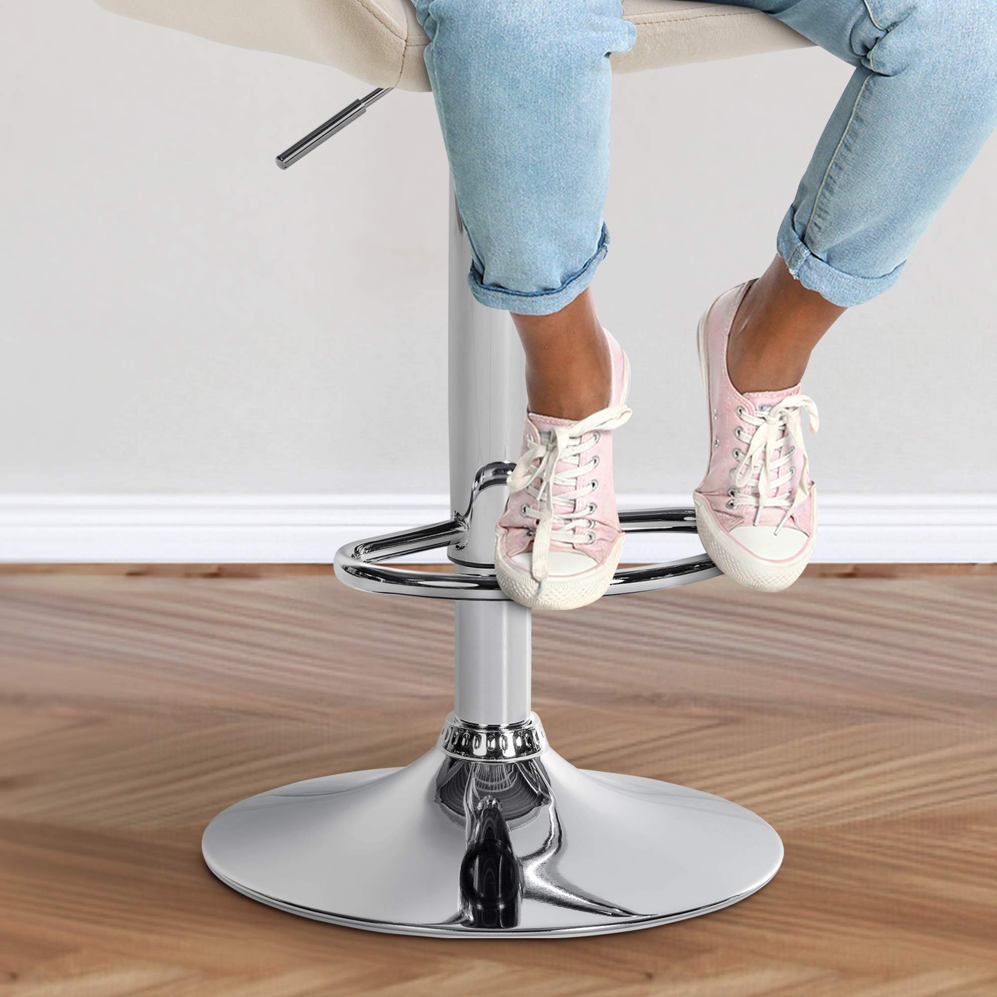 2er Set Barhocker Braga Samt Chrom - Image 6