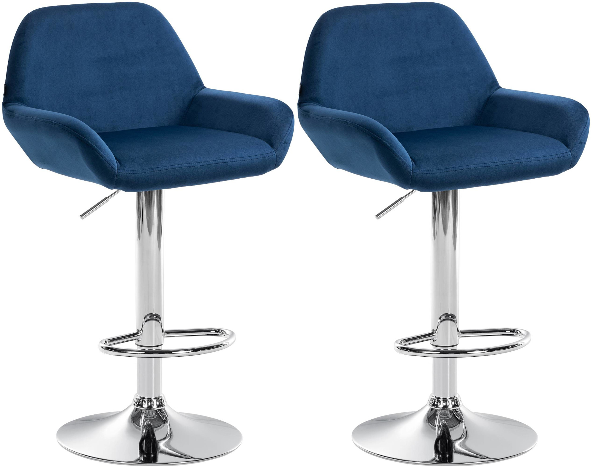 2er Set Barhocker Braga Samt Chrom - Image 3