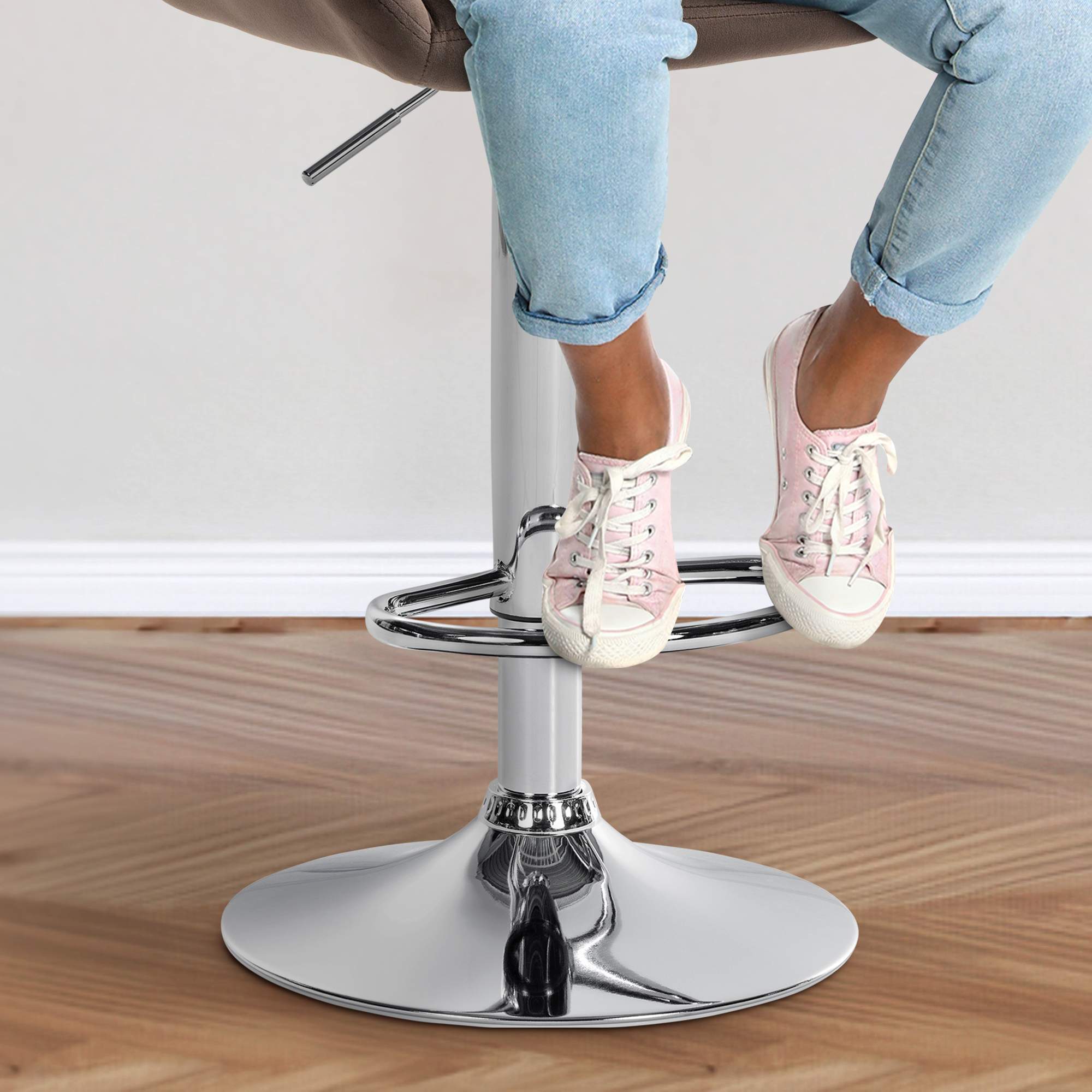 2er Set Barhocker Braga Samt Chrom - Image 6