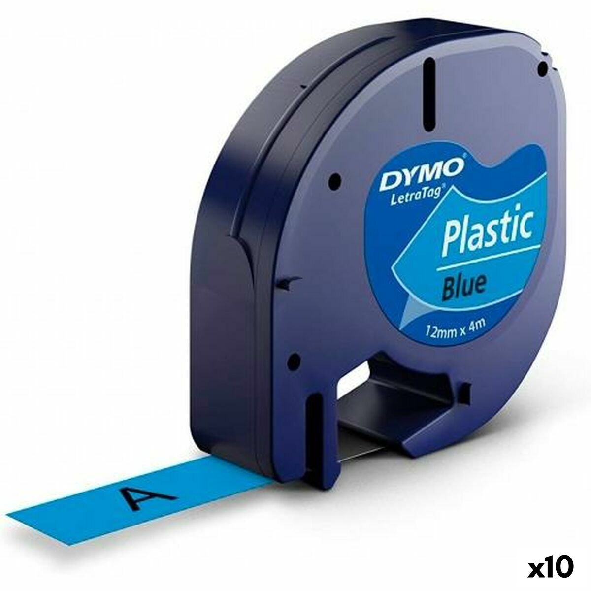 Nastro Laminato Per Etichettatrici Dymo 91205 12 Mm Letratag® Nero Azzurro (10 Unità)