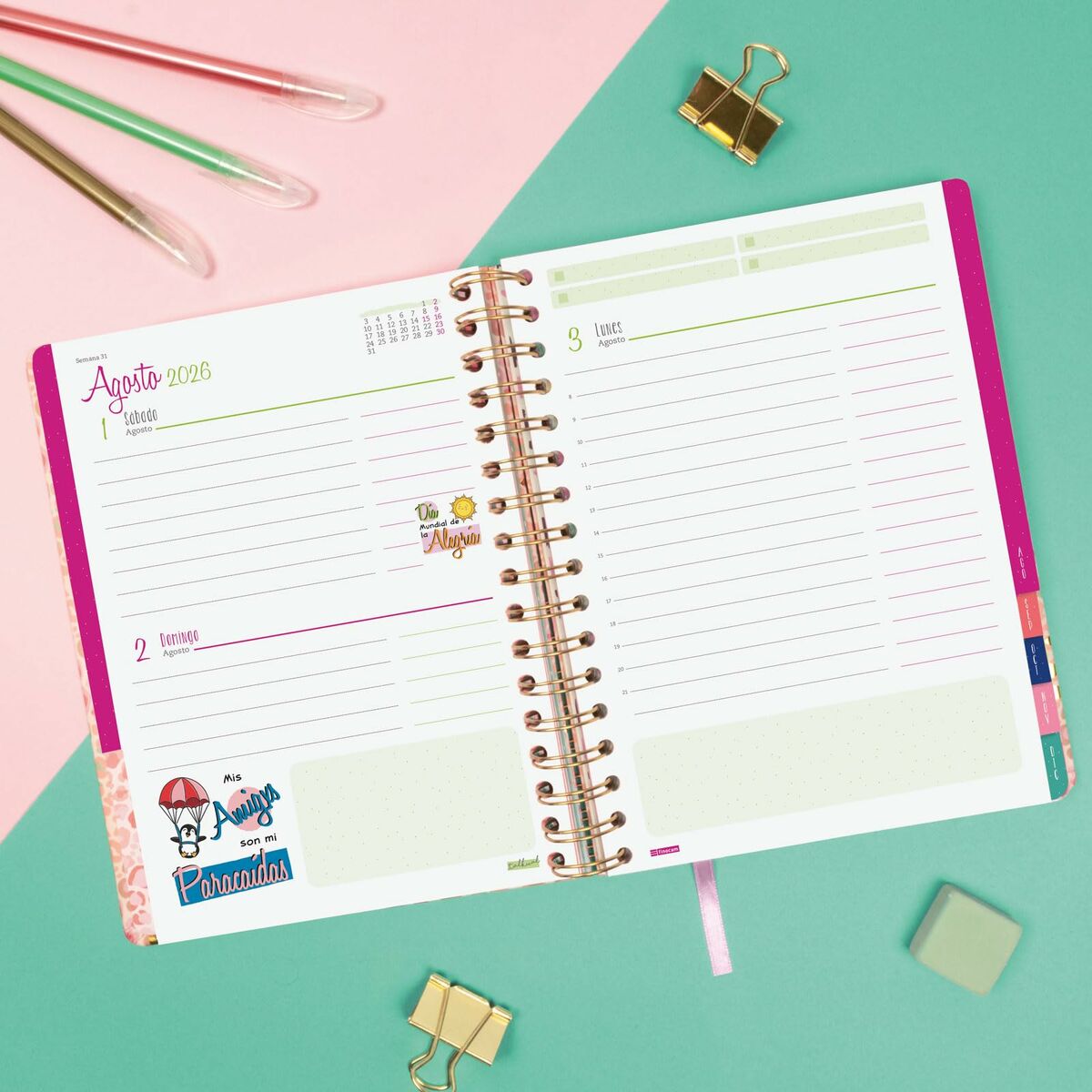 Agenda Finocam Talkual A5 15,5 X 21,7 Cm Dorato 2026 - Image 3