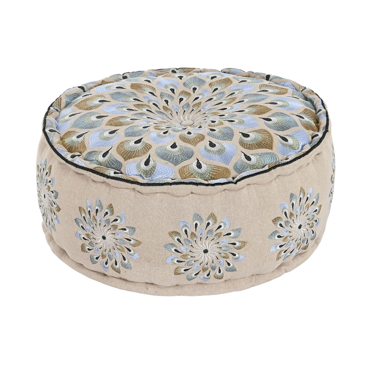 Puff Dkd Home Decor Azzurro Beige