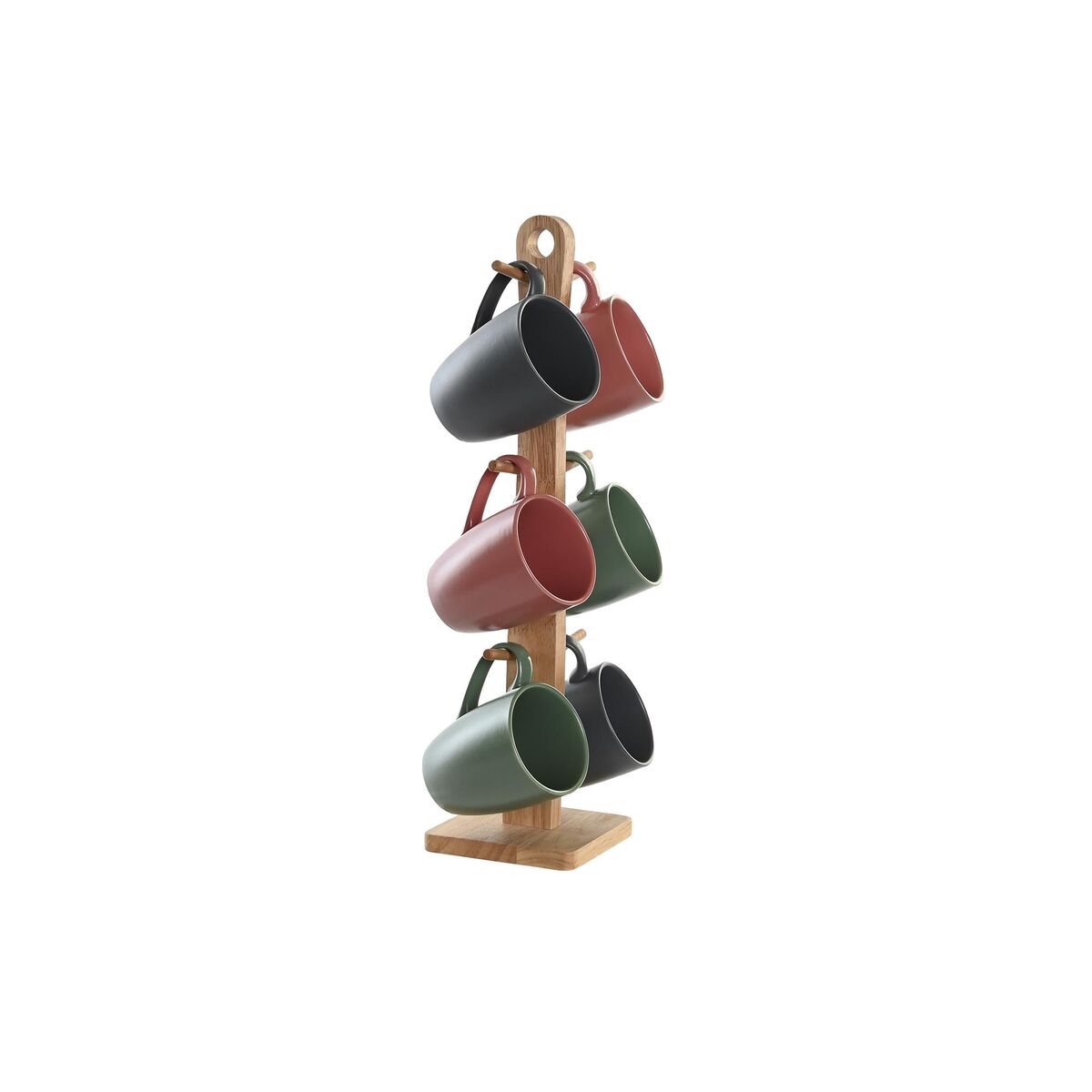 Set Di 4 Tazze Mug Dkd Home Decor Verde Rosa Naturale Grigio Scuro Gres 160 Ml 17 X 12 X 39 cm