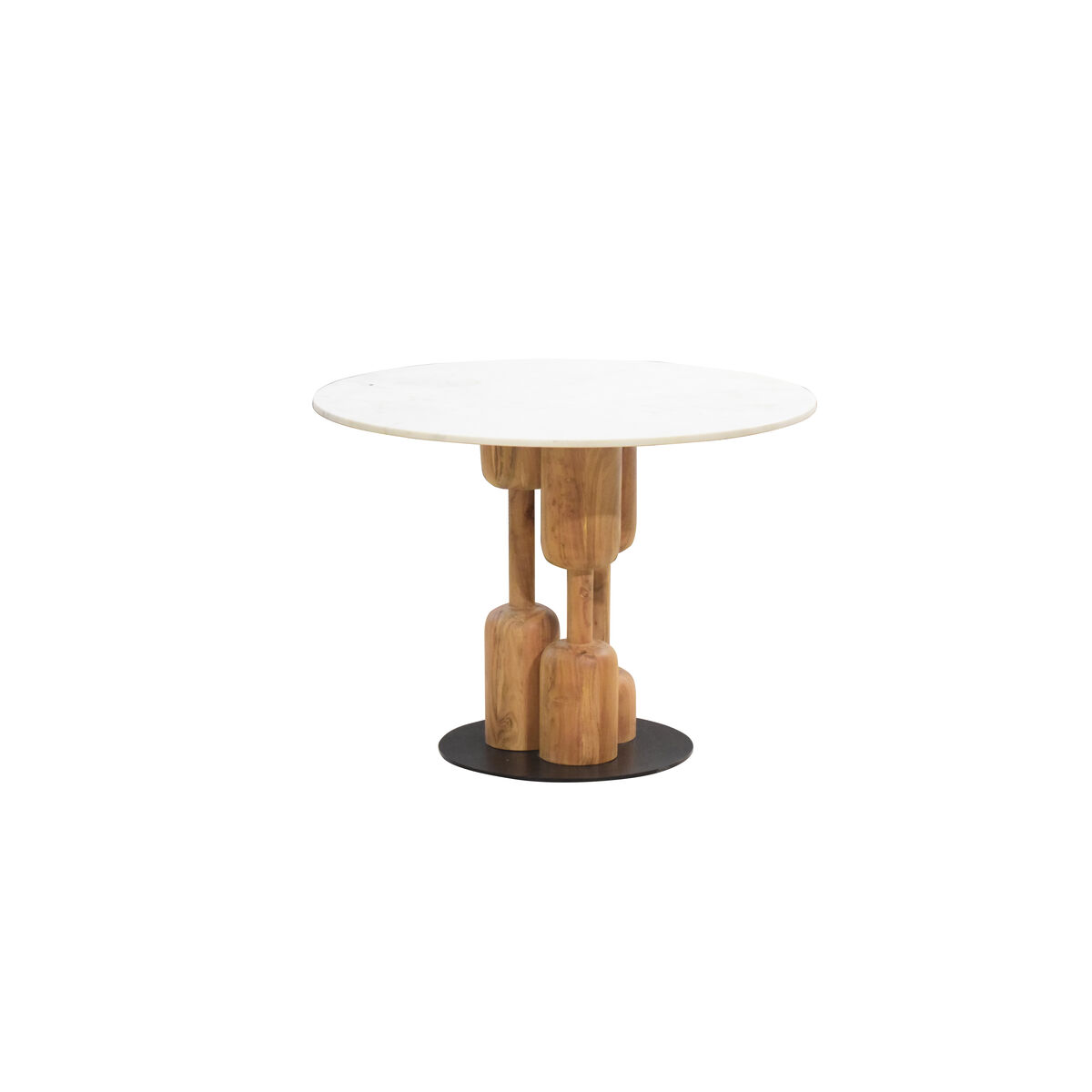 Tavolo Da Pranzo Home Esprit Marmo Acacia 106 X 106 X 76 cm