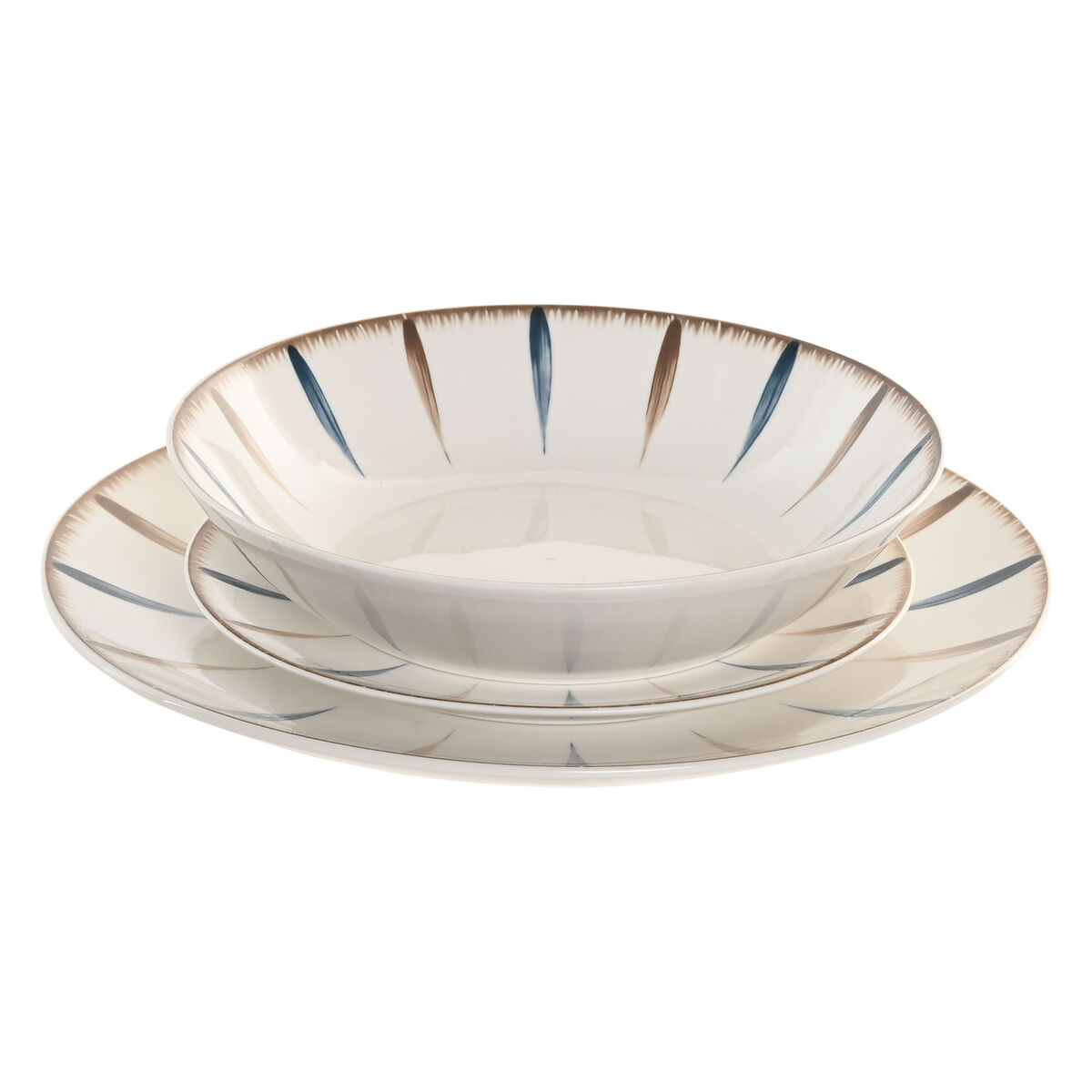 Servizio Di Piatti Home Esprit Azzurro Bianco Porcellana 18 Pezzi