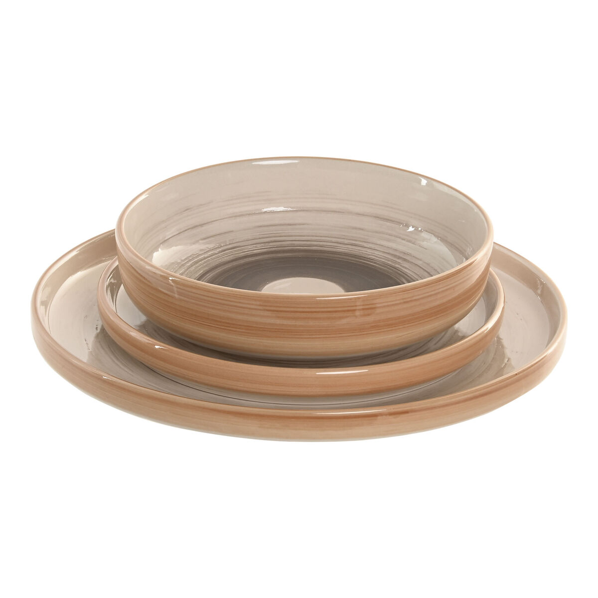 Servizio Di Piatti Home Esprit Beige Gres 18 Pezzi