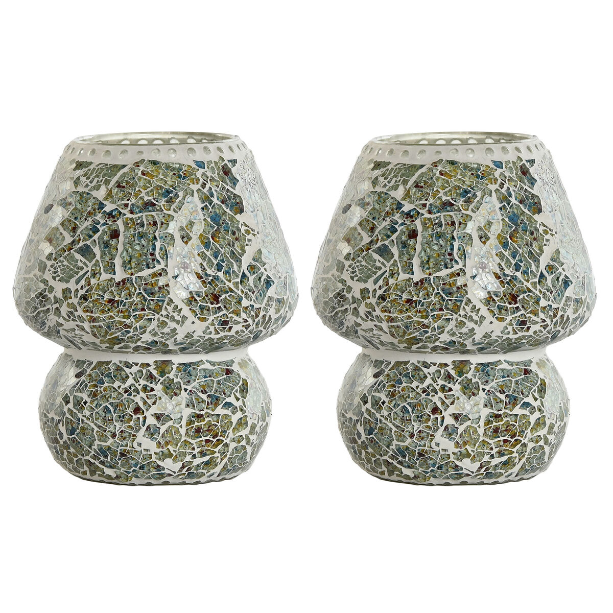 Lampada Da Tavolo Home Esprit Verde Blu Cielo 25 W 220 V (2 Unità)