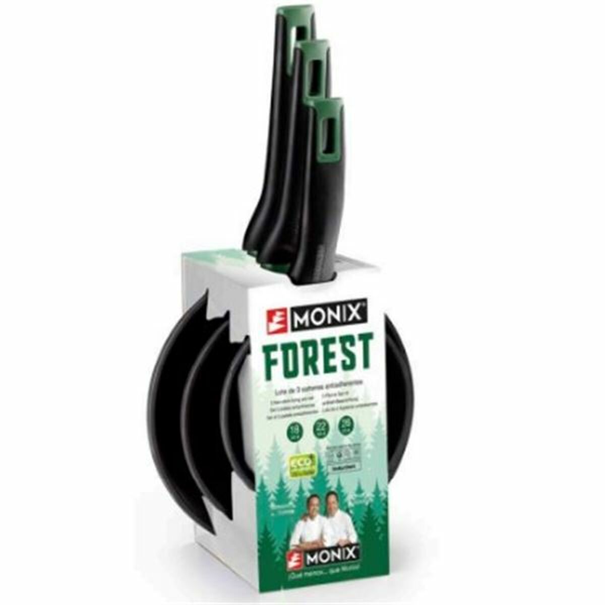 Set Di Padelle Monix Forest M501236 Nero Alluminio