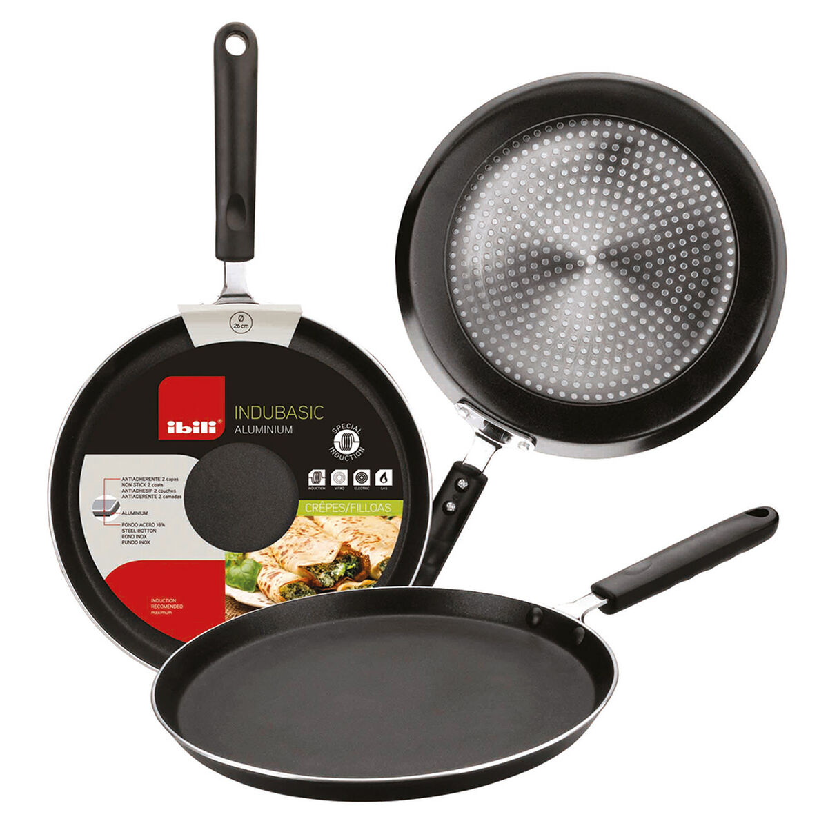Padella Per Crêpe Ibili Alluminio Ø 23 Cm 23 Cm Nero