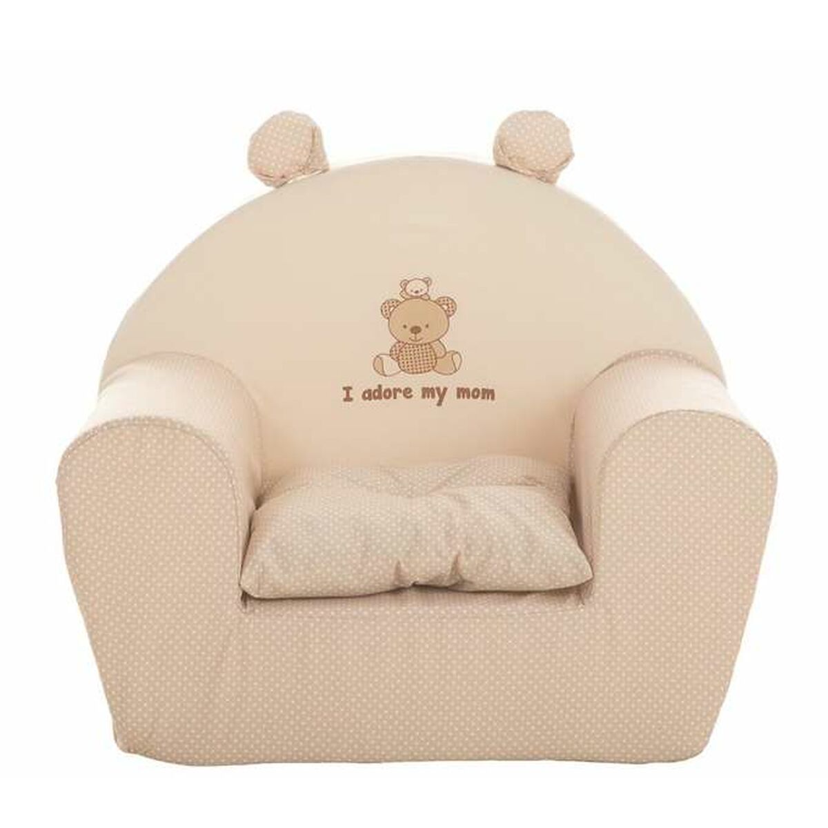 Poltrona Per Bambini I Adore My Mom 44 X 34 X 53 Cm Beige
