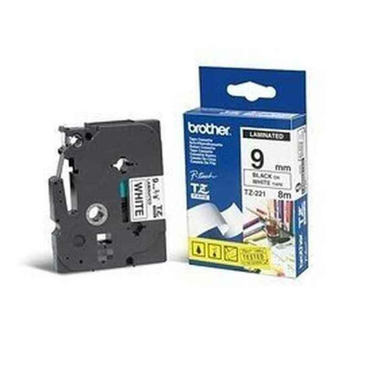 Nastro Laminato Per Etichettatrici Brother Tze221 Nero/bianco