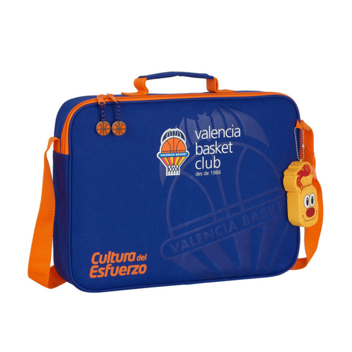 Borsa Per La Scuola Valencia Basket Azzurro Arancio (38 X 28 X 6 Cm)