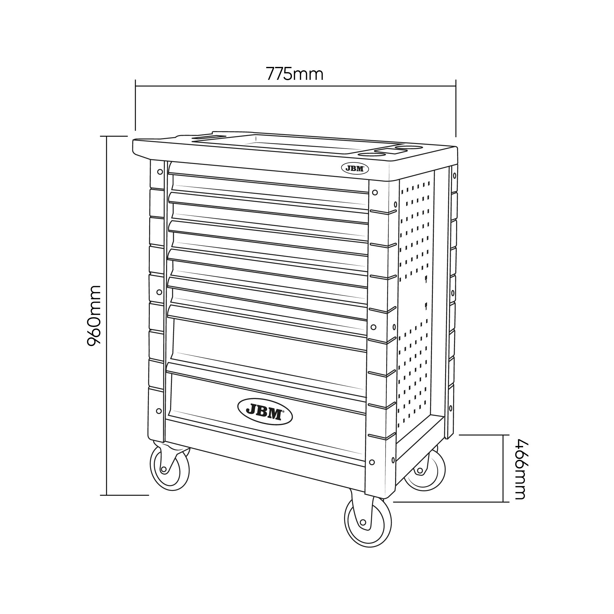 Carrello A 7 Cassetti - Grigio - Image 5