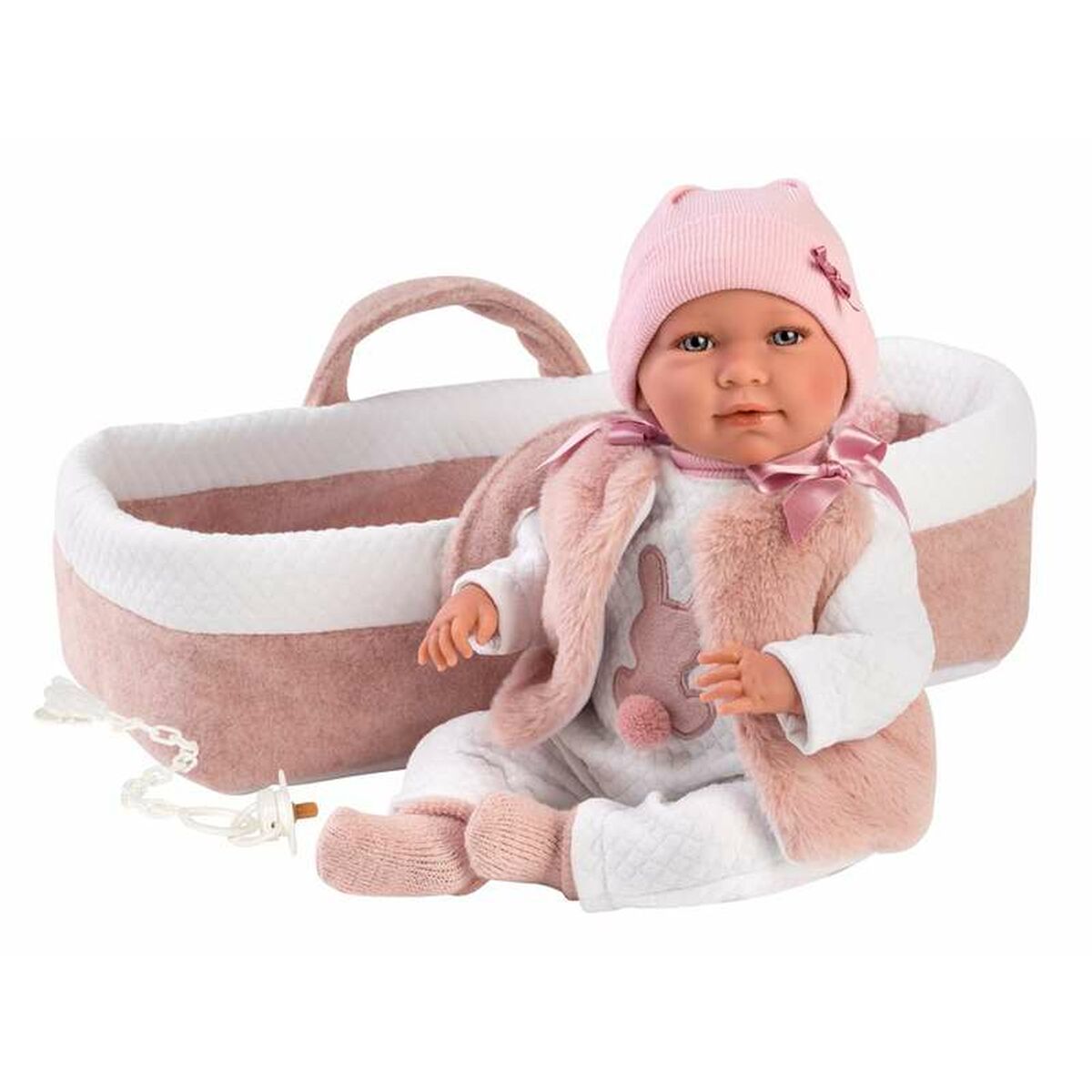 Bambolotto Neonato Llorens Mimi Rosa 40 Cm Navicella