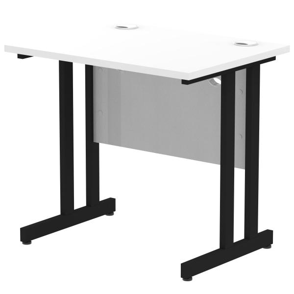 Dynamic Mi003341 Scrivania (impulse 800 X 600mm Straight Desk White Top Black Cantilever Leg Mi003341 Dd)