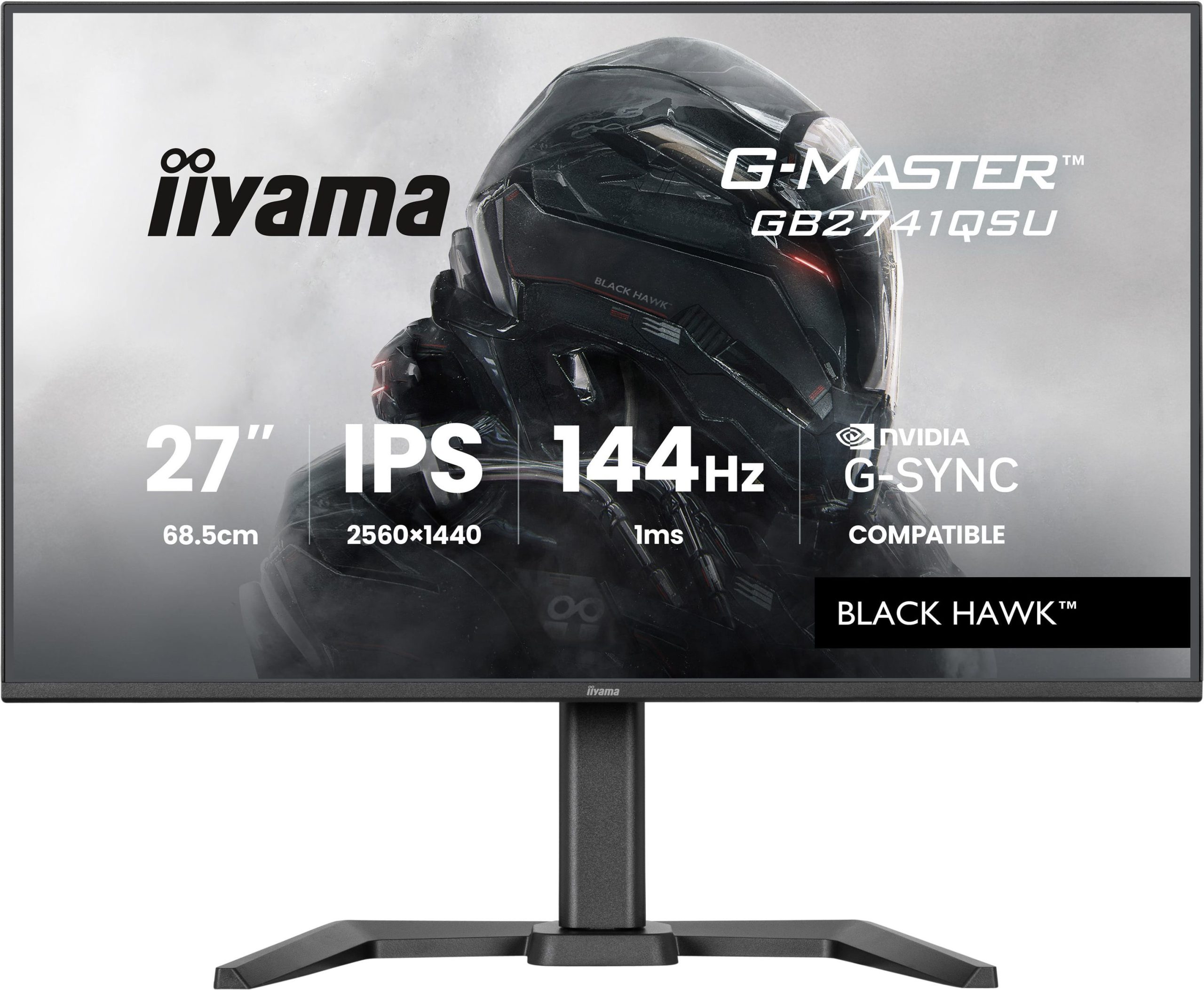 "monitor Per Pc Da Gioco - Iiyama - 27"" - Qhd - 144hz - Pannello Ips - 1ms - Altezza Regolabile - G-Master Black Hawk4hz"