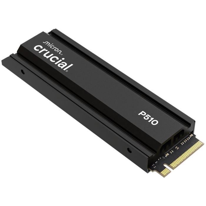 Crucial - P510 - Ssd Interno - 1 Tb - Pcie Gen4 Nvme M.2 - Con Dissipatore Di Calore - Velocità Di Lettura Fino A 1100 Mb/s - Ct1000p510ssd5