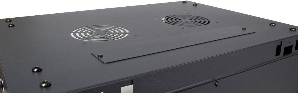 InteR-Tech SmA-6406 - 6u - Wandmontiertes Regal - 30 Kg - Schwarz - Metall - Gehärtetes Glas - Geschlossen (88887252)