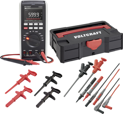Voltcraft VC-831 HanD-Multimeter Set Mit T-Loc Systainer Abgreifklemmen Haken Und Zusätzl (3342859+2181316+1674350+1674351+2482813+3315070+3315068)