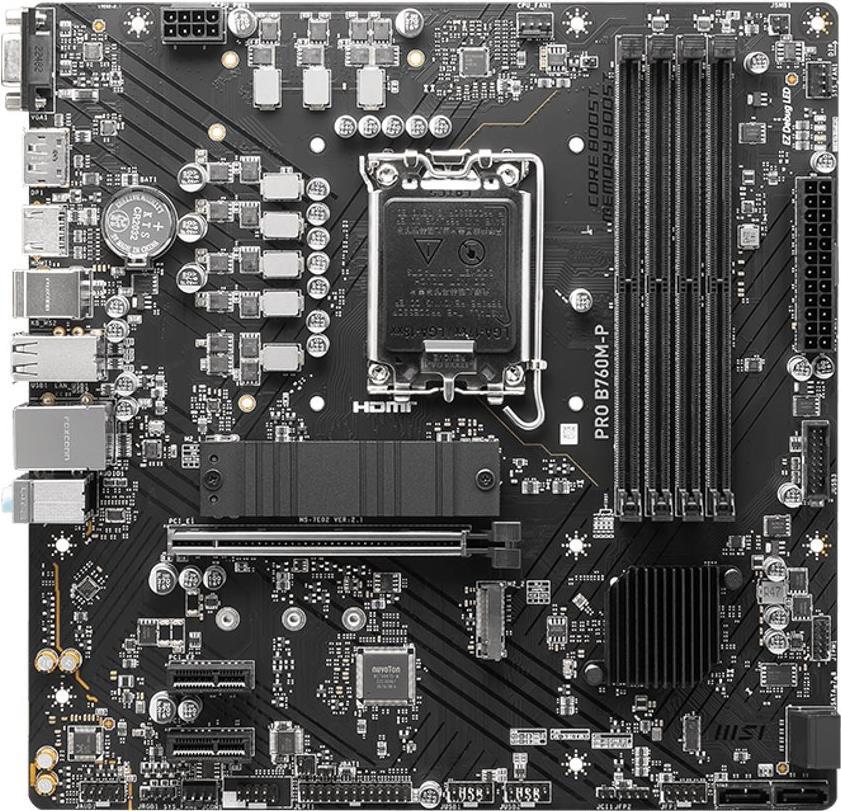 Msi Pro B760M-P - Motherboard - Micro Atx - Lga1700-Sockel - B760 Chipsatz - Usb 3,2 Gen 1, UsB-C 3,2 Gen2 - Gigabit Lan - OnboarD-Grafik (cpu Erford