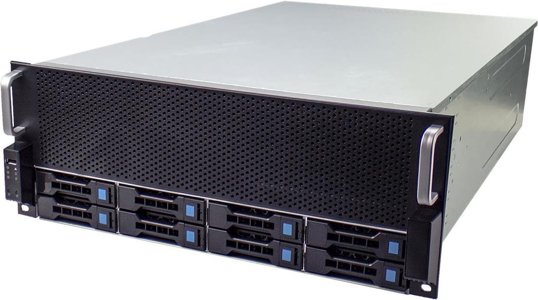 Fantec SrC-4080x08 - Aufbewahrungsgehäuse - 4u - Erweitertes Atx - Sata/sas - HoT-Swap - Keine Spannungsversorgung - Schwarz, Silber - Usb