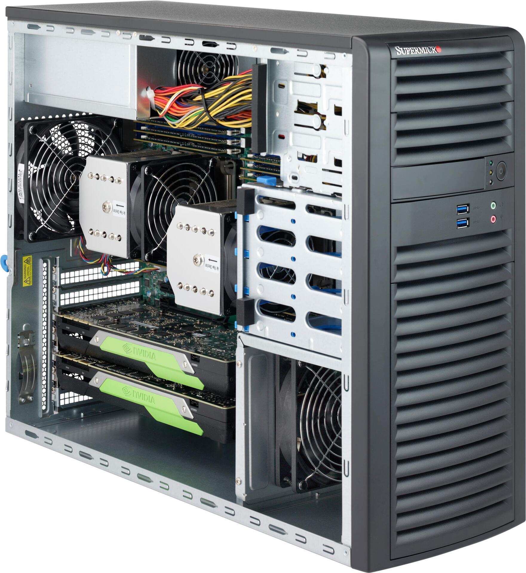 Super Micro Supermicro Sc732 D3-1k26b - Mdt - Erweitertes Atx 1200 Watt (ps/2) - Schwarz - Usb/audio (csE-732d3-1k26b)
