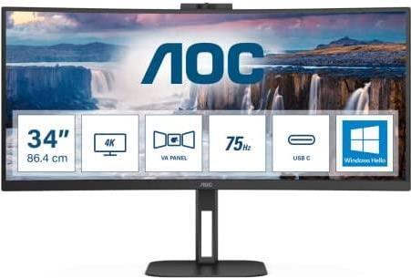 Aoc ValuE-Line Cu34v5cw/bk 86,4 Cm 86,40cm (34") Curved Tft [energieklasse G] (cu34v5cw/bk)