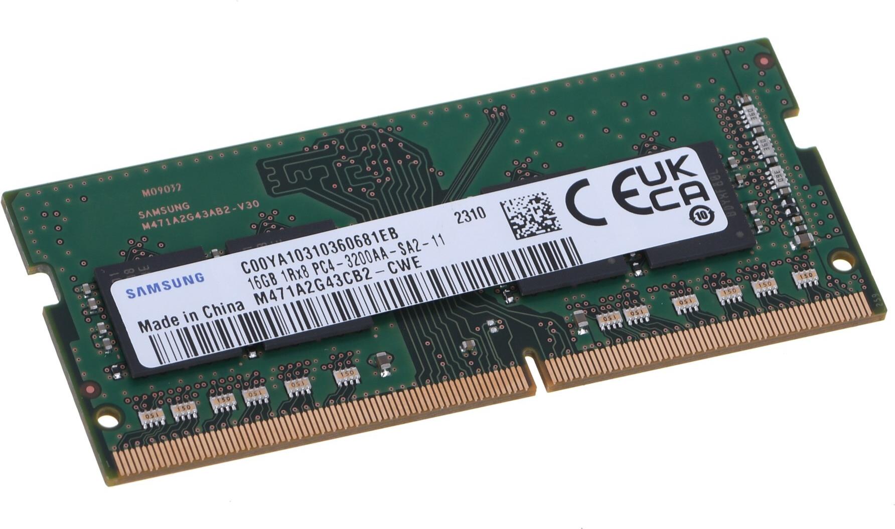 Samsung SO-Dimm 16gb Ddr4 1rx8 3200mhz Pc4-25600 M471a2g43cb2-Cwe (m471a2g43cb2-Cwe)