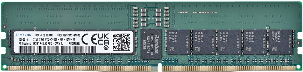 Samsung Rdimm 32gb Ddr5 2rx8 5600mhz Pc5-44800 Ecc Registered M321r4ga3pb0-Cwm (m321r4ga3pb0-Cwm)