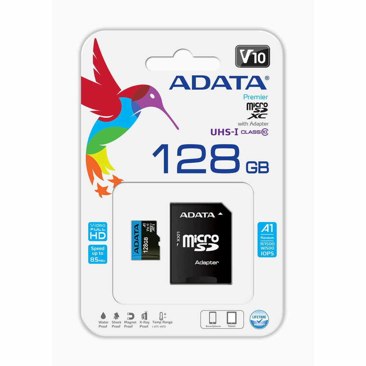 Scheda Di Memoria Micro Sd Con Adattatore Adata Ausdx128guicl10a1-Ra1 128 gb