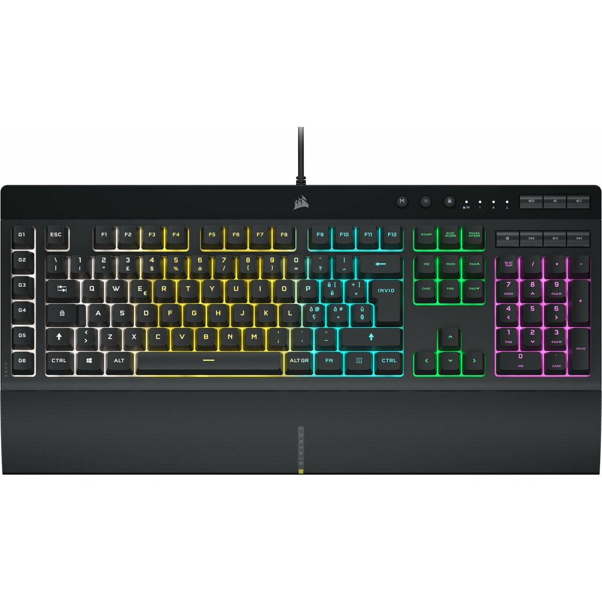 Tastiera Per Giochi Corsair K55 Rgb Pro Nero Qwerty In Spagnolo