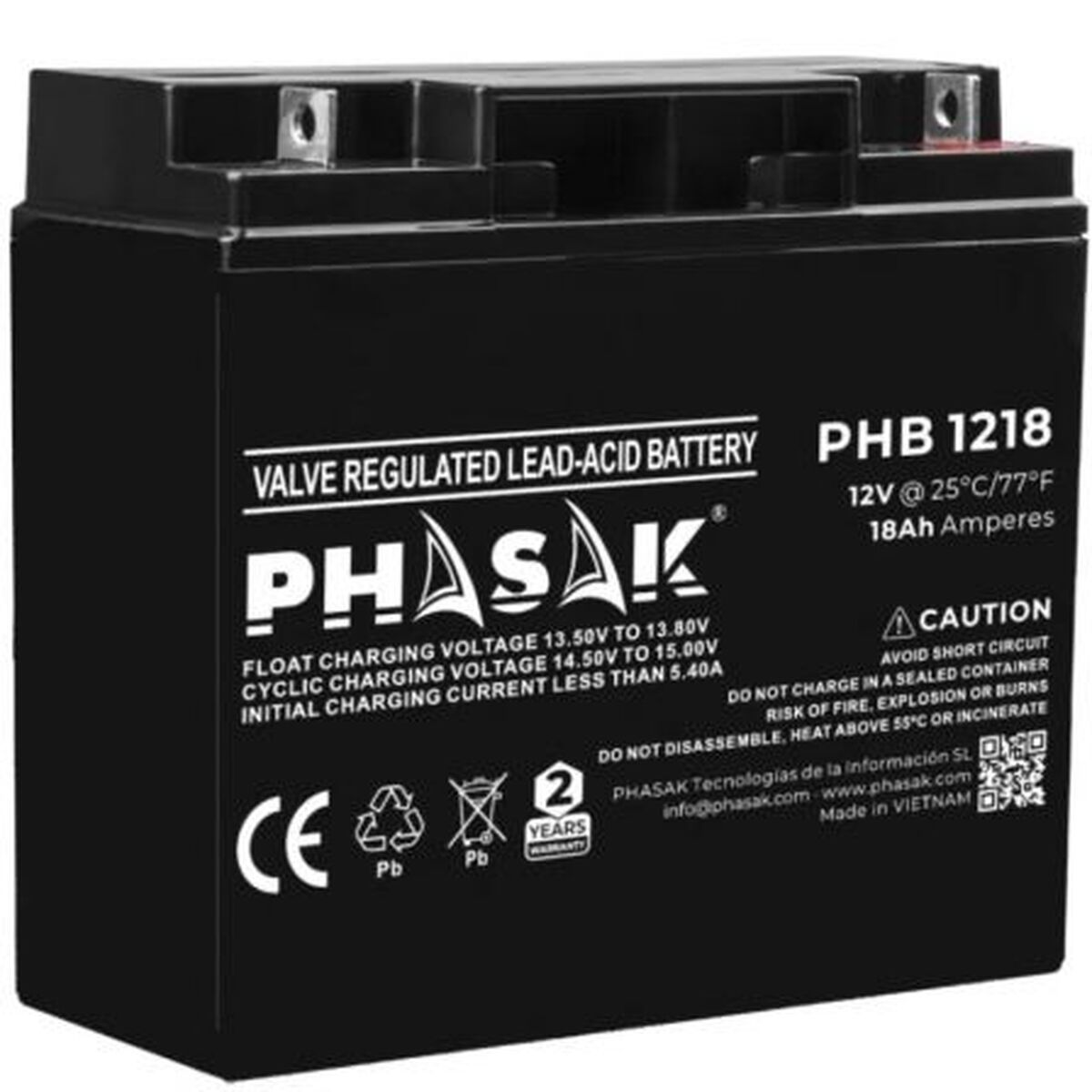 Batteria Per Gruppo Di Continuità Ups Phasak Phb 1218 12 V