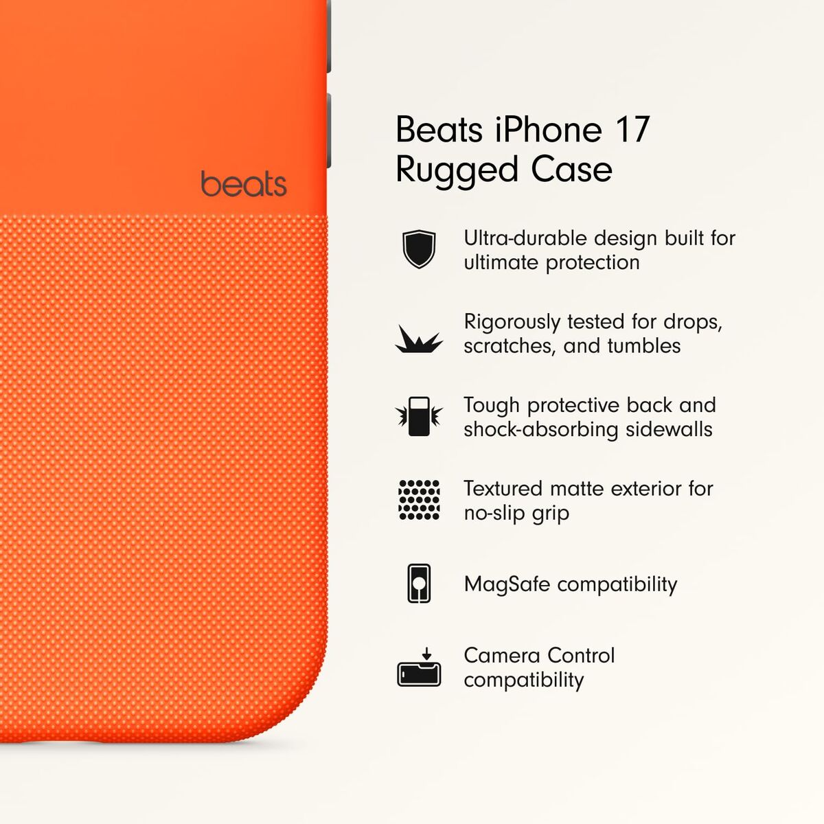 Custodia Per Cellulare Beats Iphone 17 Arancio Apple - Image 4