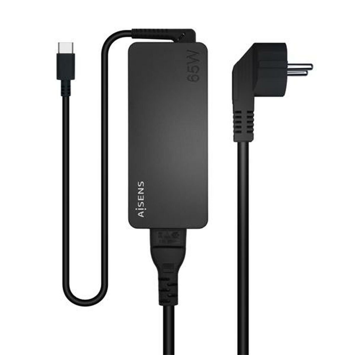 Caricabatterie Da Parete Aisens Cargador 65w Pd3.0 1xusB-C 1.8m, Negro Nero 65 W